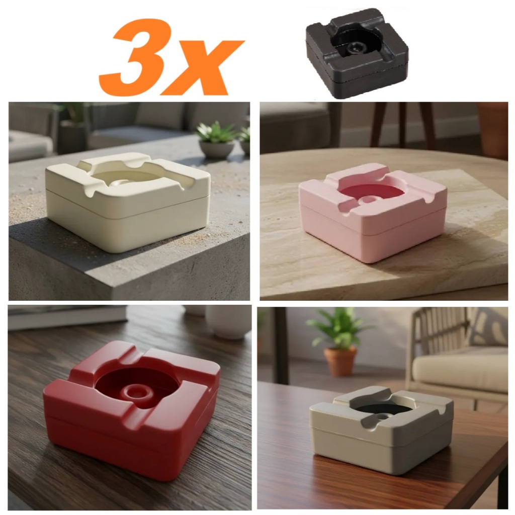 Kit 3 Cinzeiros com Apagador Reservatório Prova de Vento Lavável em Oferta na Shopee