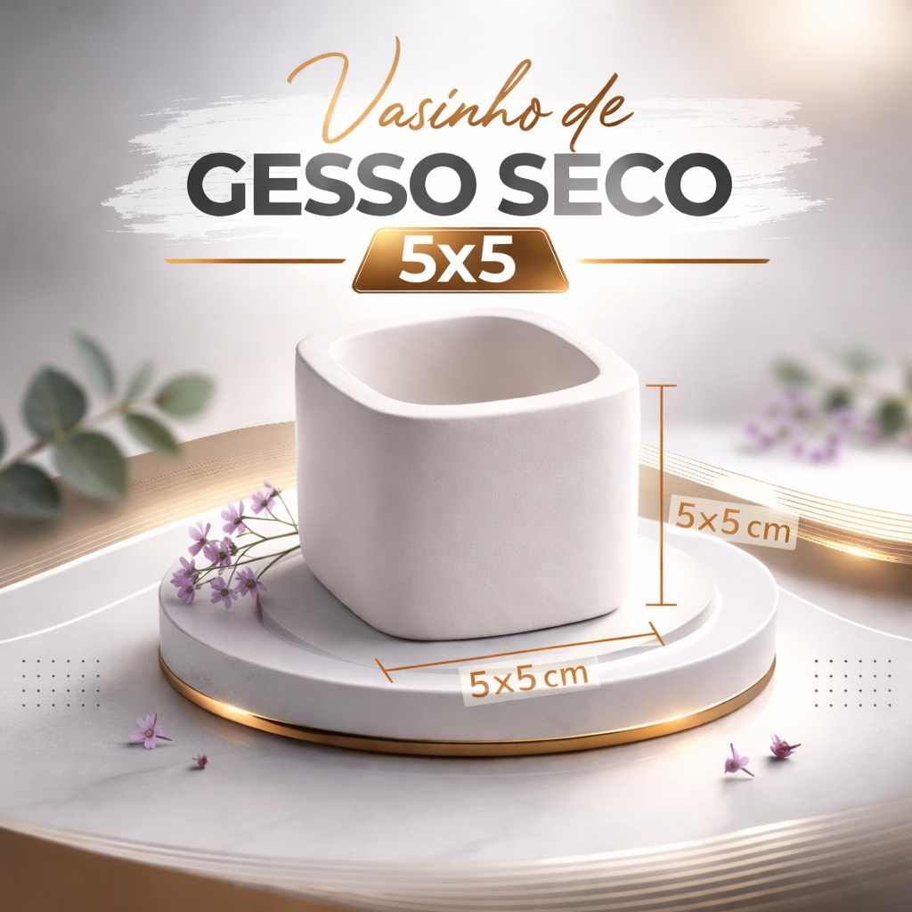 12 VASINHO DE GESSO 5X5 PARA PERSONALIZAR  ANIVERSARIO QUADRADINHO/ CORAÇÃO / OCTOGANO  LEMBRANCINHA