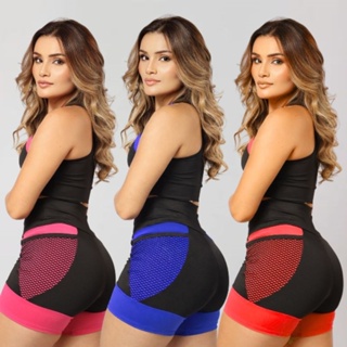 Conjunto Fitness Feminino Short e Top com Bolso em Tela Academia Moda Fitness Cintura Alta Confortável em Oferta na Shopee