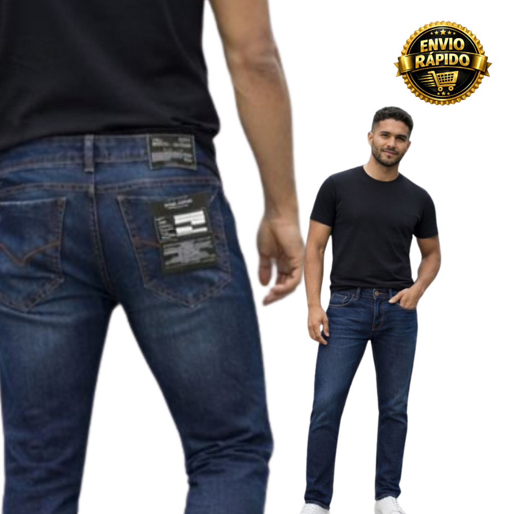Calça Jeans Slim Masculina Modelagem Premium Confortável em Oferta na Shopee