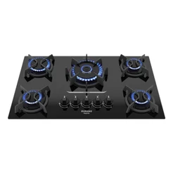 Cooktop Itatiaia Itaplus 5 Bocas Tripla Chama Mesa De Vidro Preto Bivolt