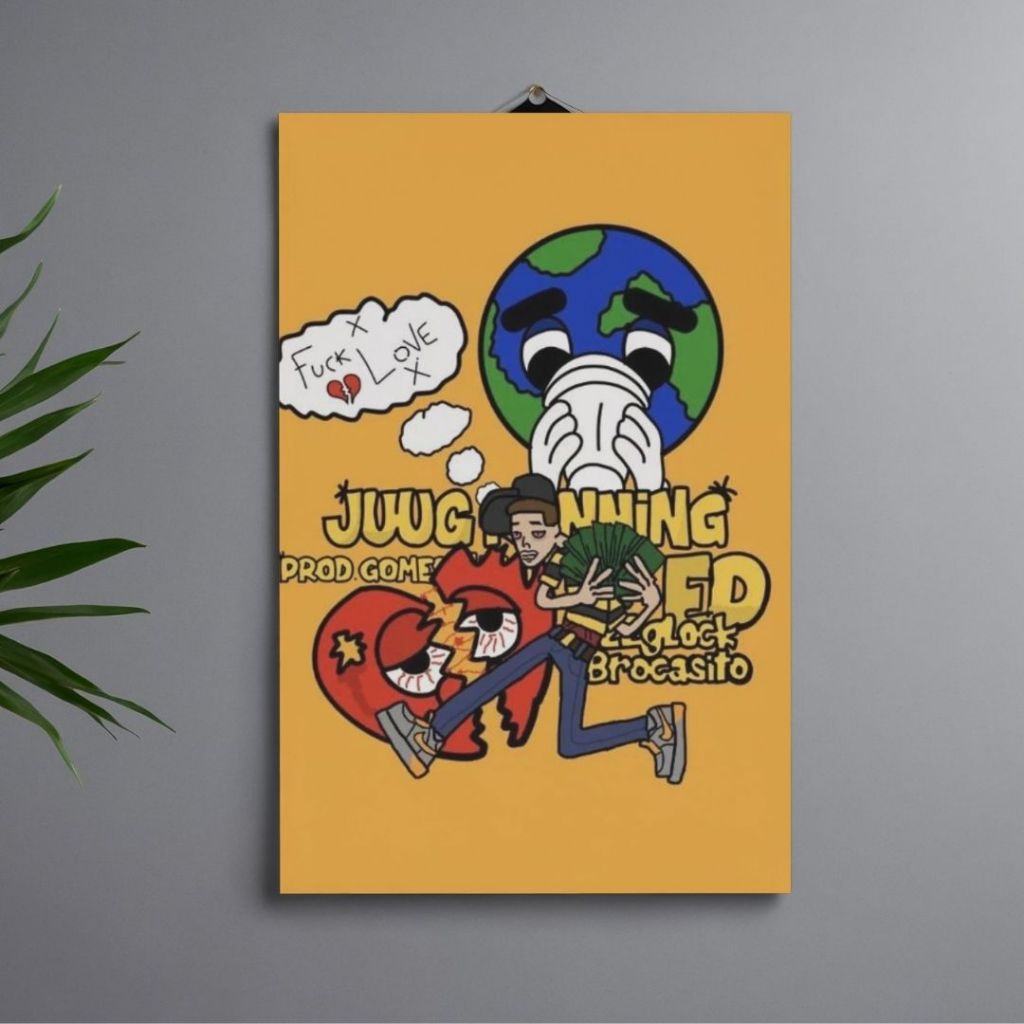Quadro Decorativo Brocasito Rapper A4 em MDF 3mm com Fita 3M | Placa Decorativa Trap Rap Nacional