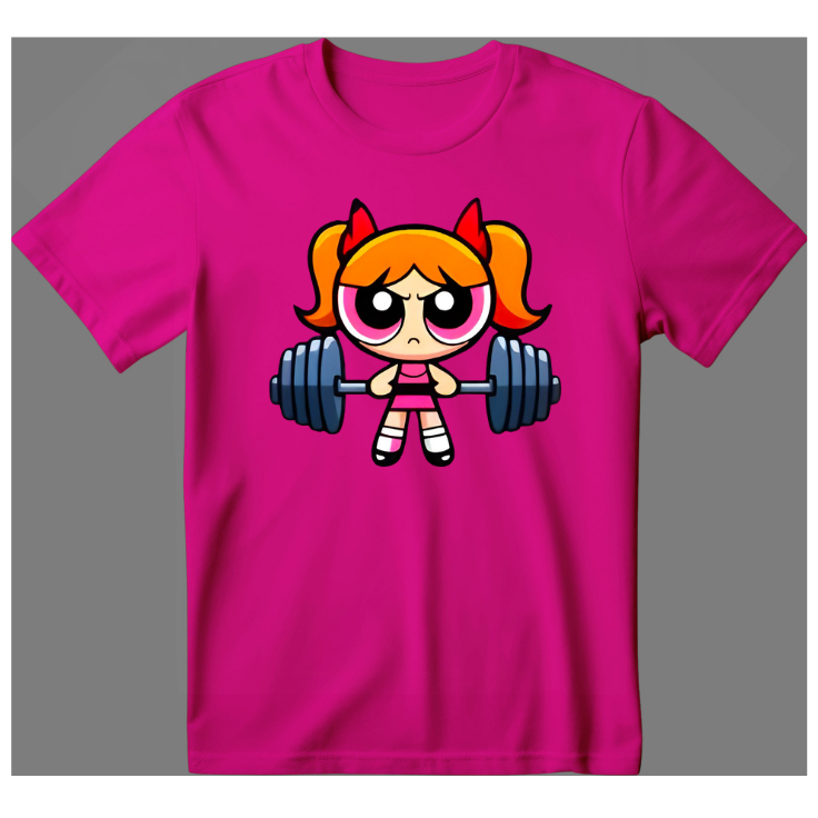 Camisa T-SHIRT Estampada Adulto Feminina Meninas Super Poderosa Florzinha Academia 100% algodão envio imediato.