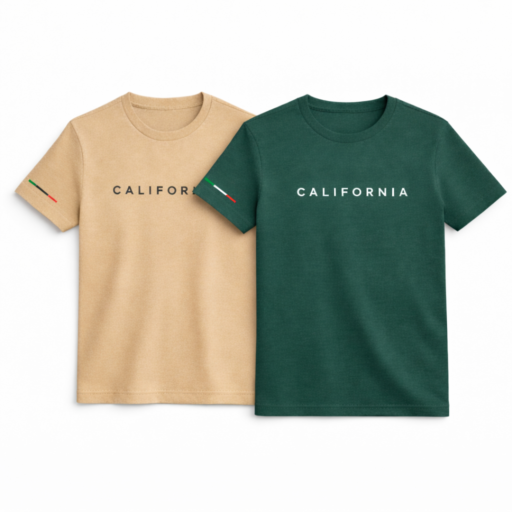 Kit 2 Camisetas Masculinas California 100% Algodão Premium em Oferta na Shopee