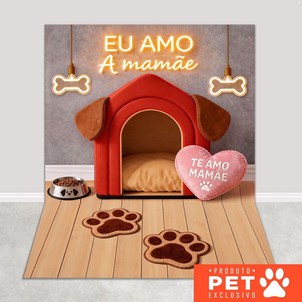 Fundo Fotográfico Pet Cenário Dia das Mães 1,20x1,70m para Fotos Sublimado Em Te