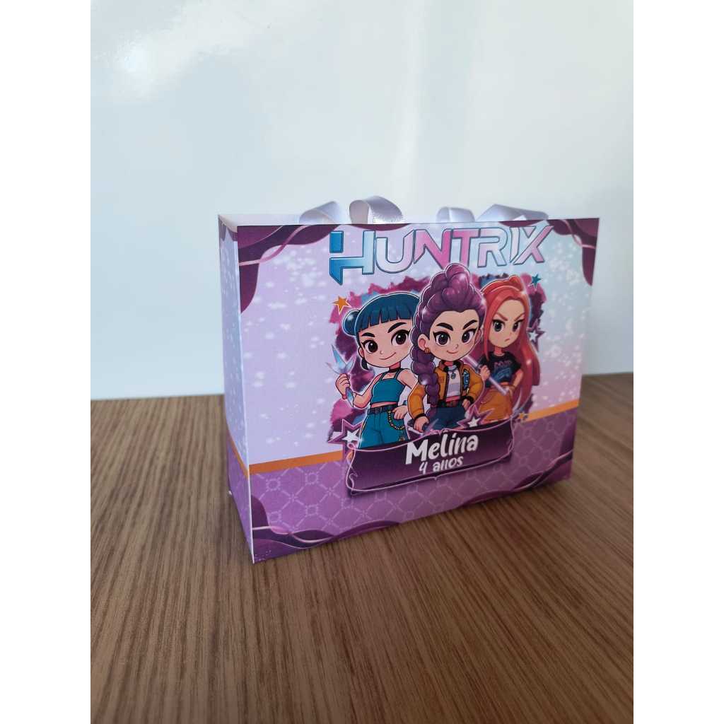 Sacolinha Guerreiras K-Pop Personalizada com Nome e Idade | Lembrancinha Infantil Pegue e Monte