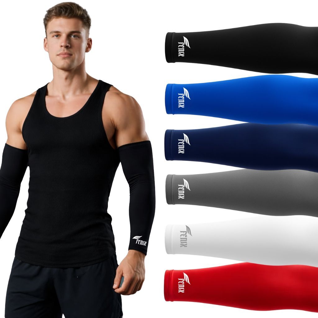 1 Par de Manguito Proteção Uv 45+ Braço Vôlei Basquete Futebol Triathlon Corrida Ciclismo Original Fenix em Oferta na Shopee