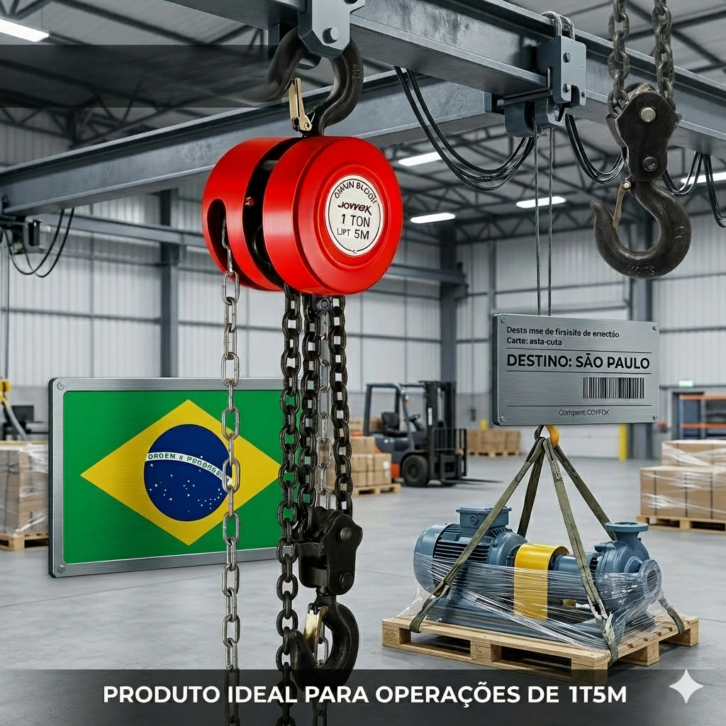 Talha Manual 1 Ton (1000kg) Corrente 5 Metros