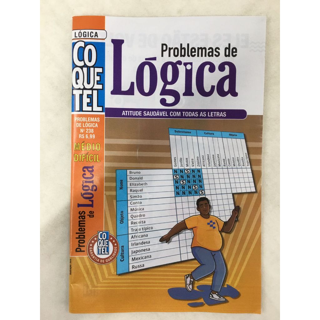 Passatempo Coquetel Problemas de lógica Nível Médio 43 Jogos