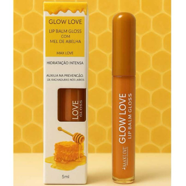 Lip Balm Hidratante Labial De Mel Max Love Gloss Liquido Cheiro de Mel Maquiagem Envio Imediato
