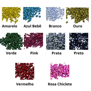 Kit 1000 unidades ilhós alumínio N°54 10 Cores Sortidas Scrapbook Encadernação Artesanato em Oferta na Shopee