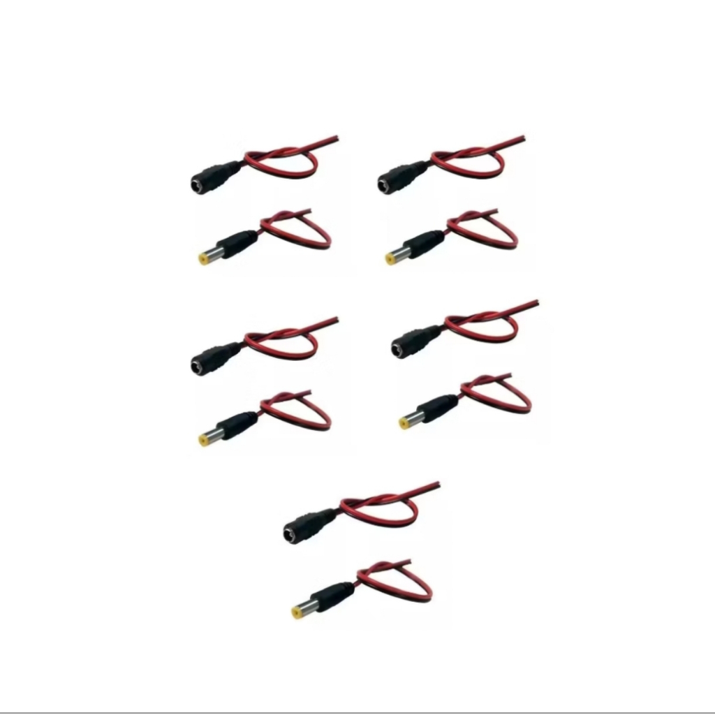 kit 10 Cabos Fio Rabicho P4 （5 Macho+5 Femea ） Positivo E Negativo Para Fontes