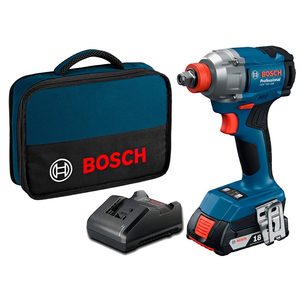 Kit Chave De Impacto Gdx 18v Brushless Bosch Com Bolsa P/ Transporte Multifuncional