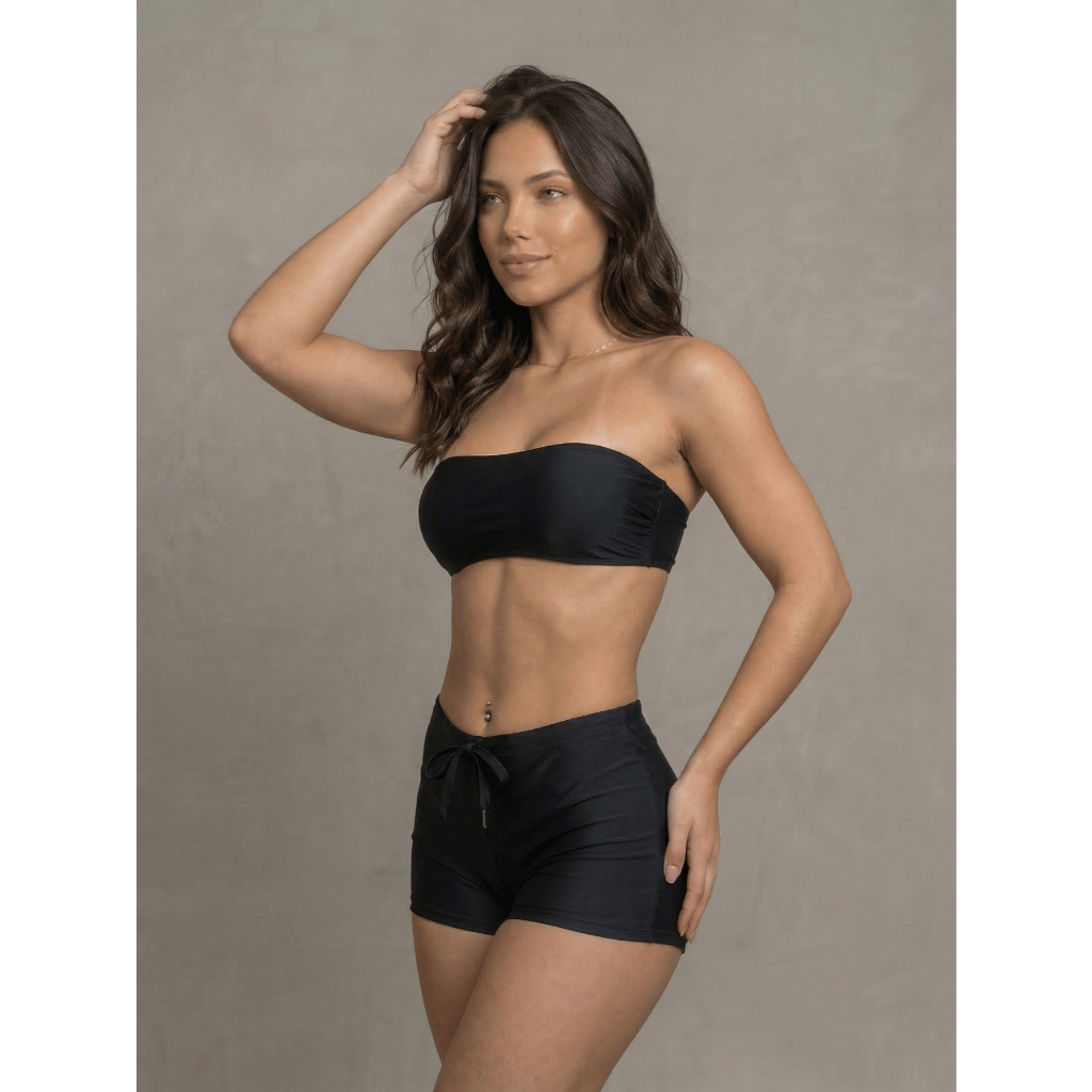 Sunga Feminina Sunkini Hot Pants Segunda Pele Academia Praia Piscina Biquini Gospel em Oferta na Shopee