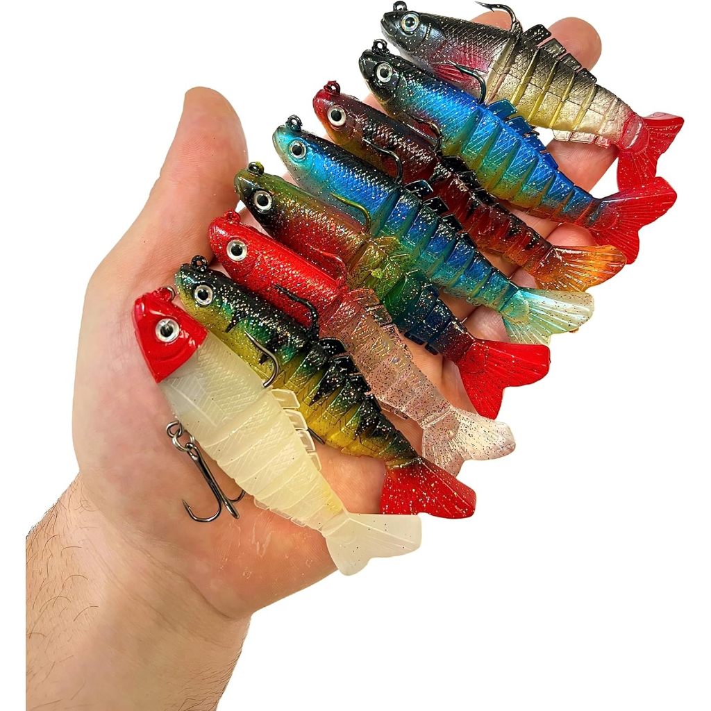 Isca Artificial Kit 5un Pescar Traira Robalo Black Bass Lambari Articulado Tucuna Predadores Dourado