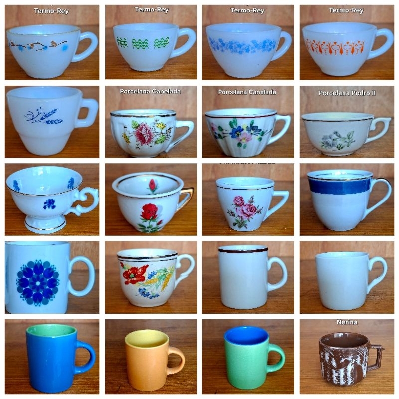 Xícara De Café Porcelana: Schmidt, Pozzani, Renner, Pedro II, Vera Cruz, Nerina, Vidro Opalinado Termo-rey