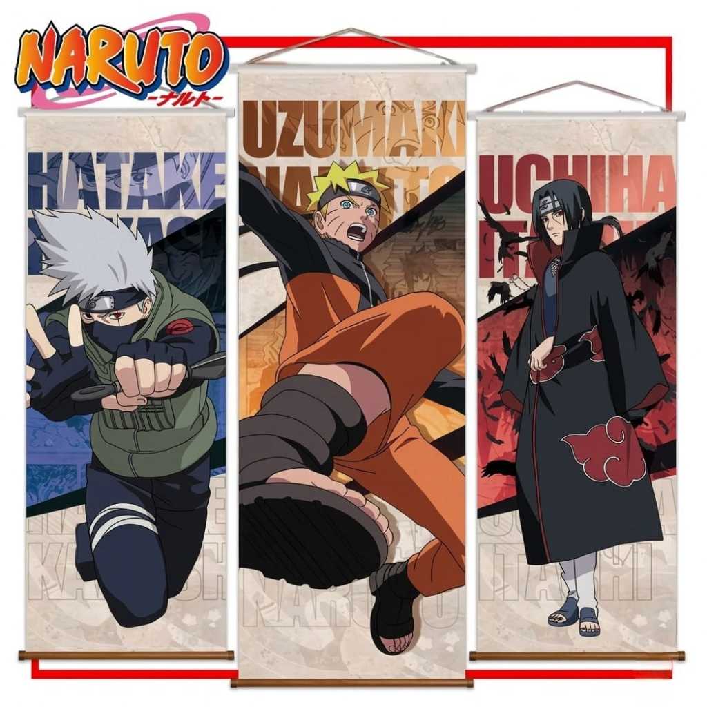 Wall Scroll Naruto – Banner Decorativo Anime | Pôster -  68cm x 29cm