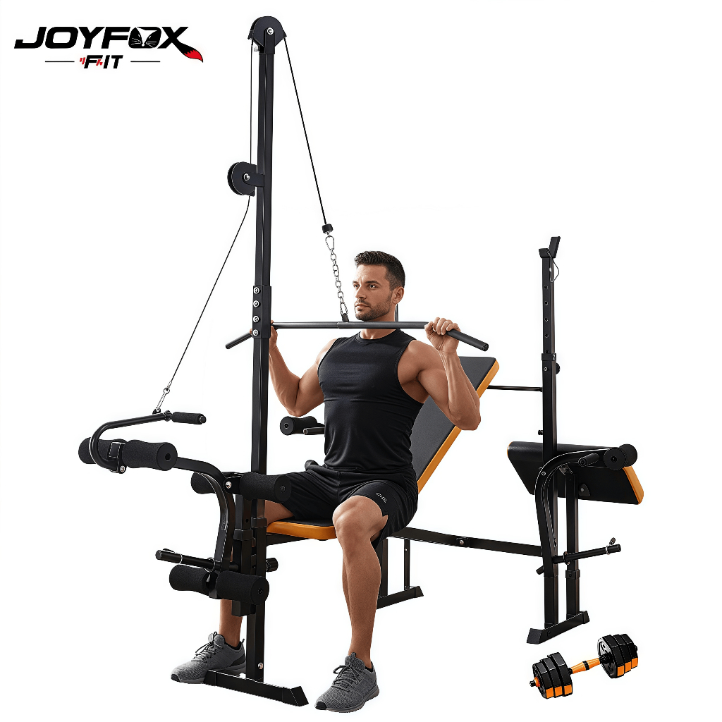 Banco de Supino Regulável JOYFOX - Estação de Musculação Multifuncional para Treino em Casa
