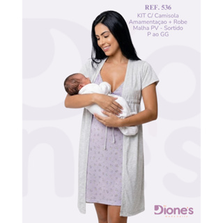 Camisola de Amamentação Kit Maternidade Robe Pijama Aberto Envio Rápido em Oferta na Shopee