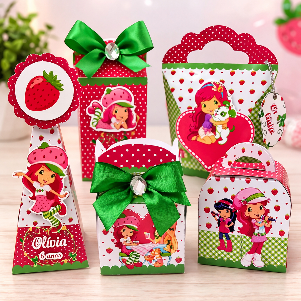 Kit Caixas Personalizadas MORANGUINHO/ Lembrancinhas Personalizadas / Aniversário