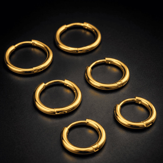 Brincos Argola Fina Dourada 3 Pares em - AÇO INOX Antialérgico em Oferta na Shopee