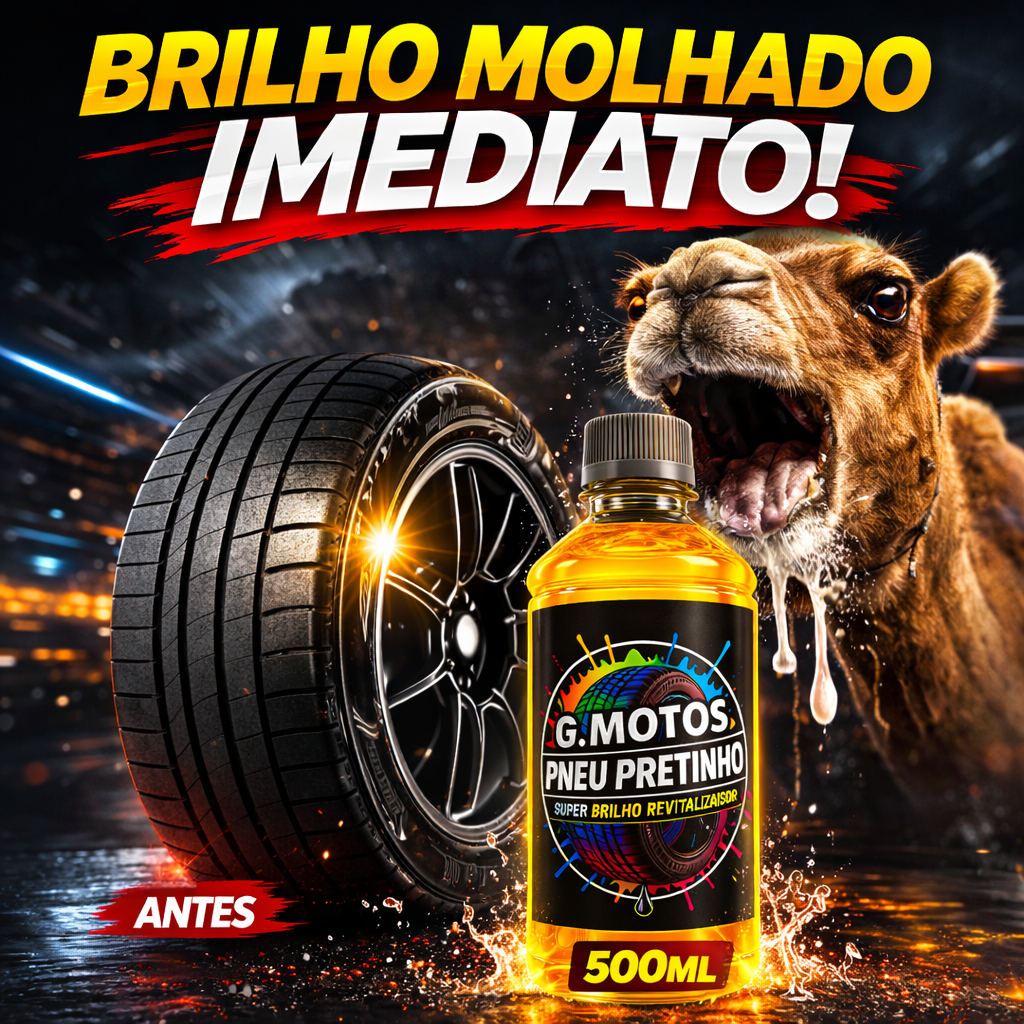 Baba de Camelo 500 ml Pneu Pretinho G Motos BRILHO EFEITO MOLHADO