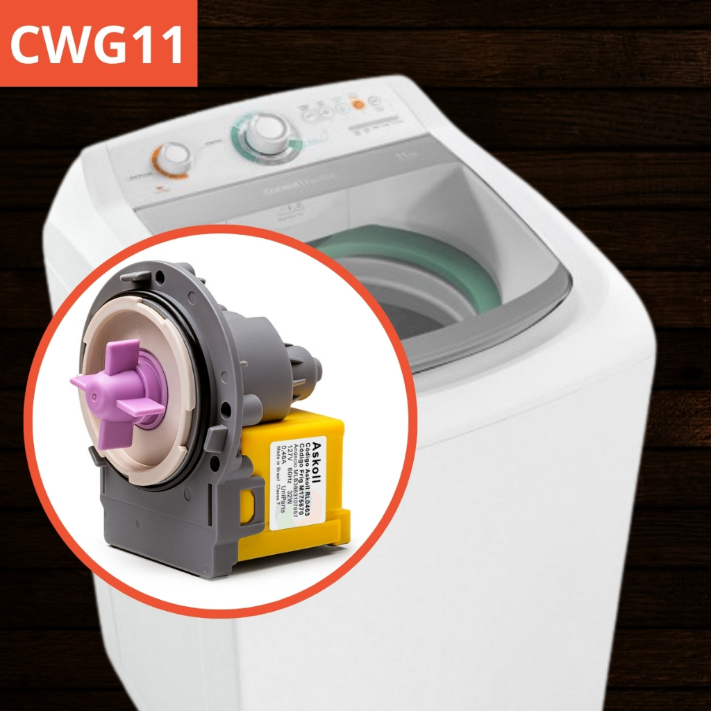Eletrobomba Askoll 127/220v Lavadora Consul Facilite Cwg11 11Kg - Drenagem de Água