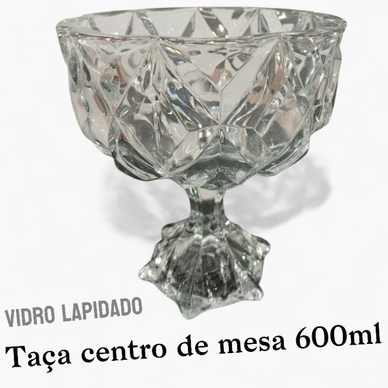 Taça Diamond  Centro De Mesa Vidro Lapidado 600ml