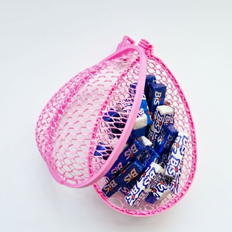 Cesta em formato de Ovo de Páscoa Reutilizável Porta Doces, chocolates e Presentes