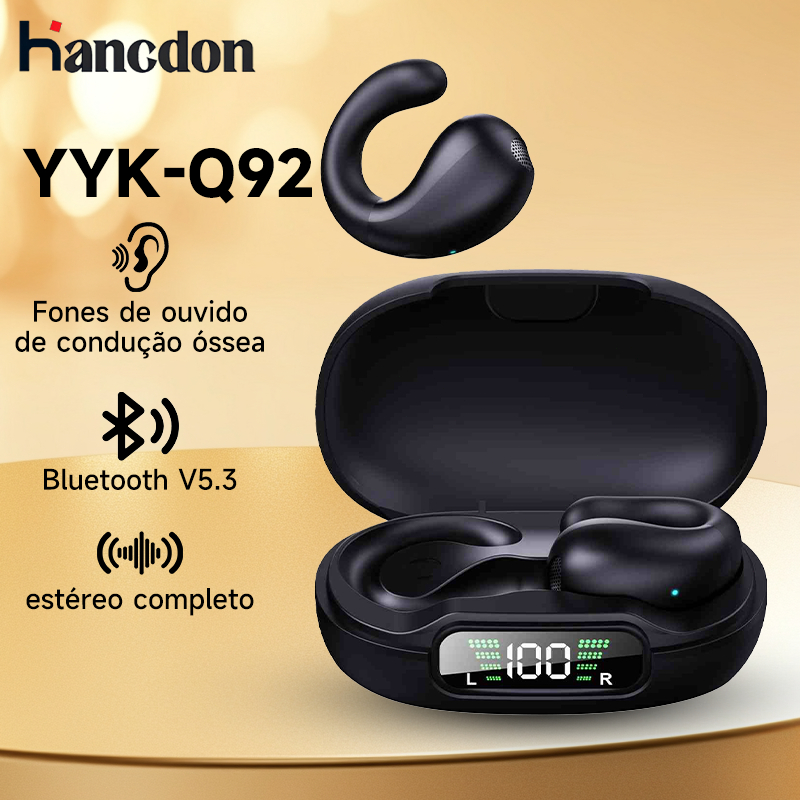 Fones de ouvido Bluetooth Q92 Fones de ouvido estéreo com condução óssea Fones de ouvido à prova d'água Bluetooth 5.3