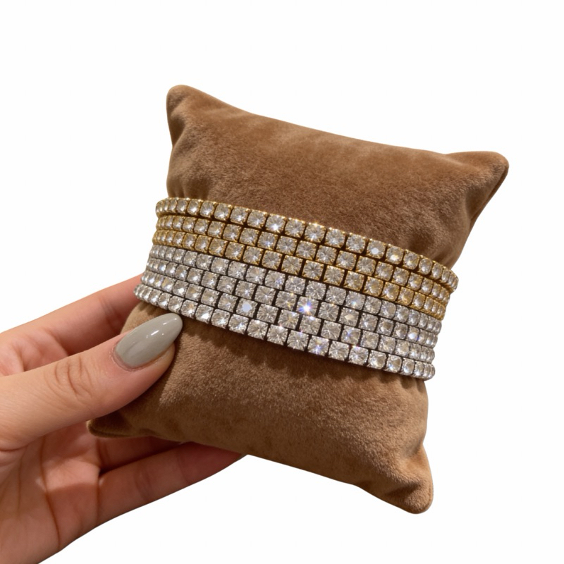 Pulsiera strass silicone com zircônia brilhante para presente em Oferta na Shopee