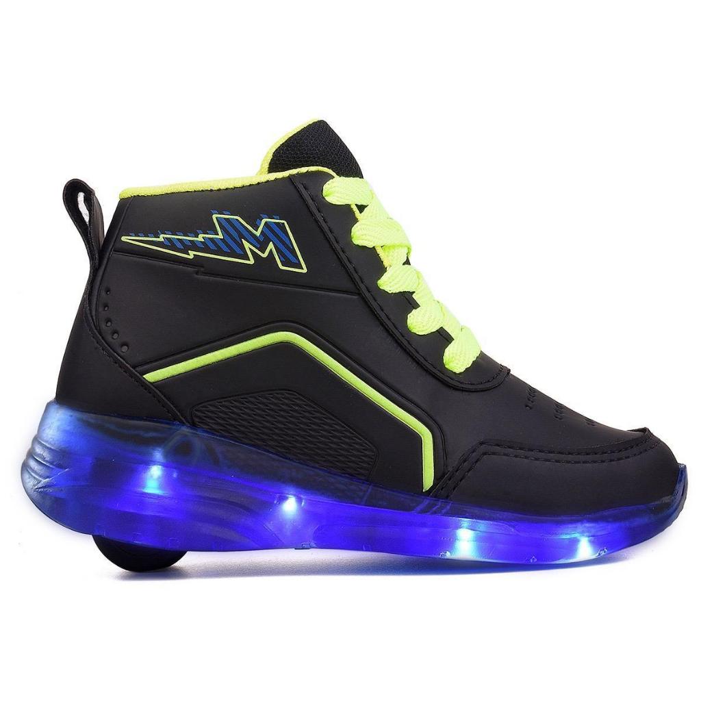 Tênis Infantil de Rodinha com LED Menino e Menina Tênis Retrátil Luzinha Skate Infantil Nº 28 ao 37