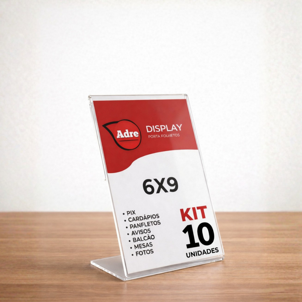10 Display L Expositor 6x9 Acrílico (ps) Etiqueta Card Fotos pequenas em Oferta na Shopee