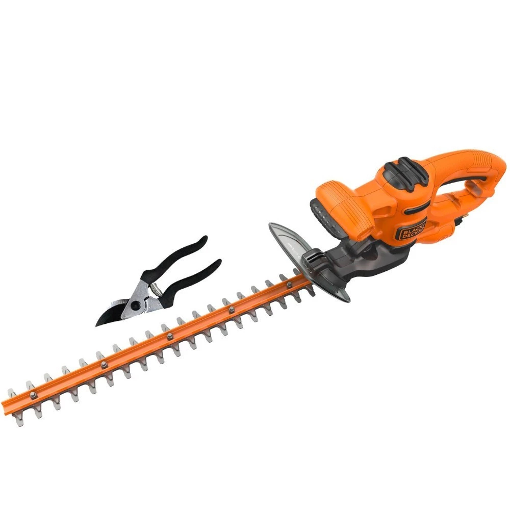 Aparador de Cerca Viva Elétrico 420Watts 460mm com Tesoura para Poda Black Decker BEHT201K-BR