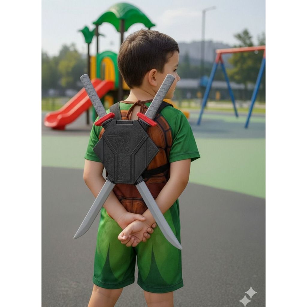 Fantasia Infantil Tartaruga Ninja com Espada e Mascara