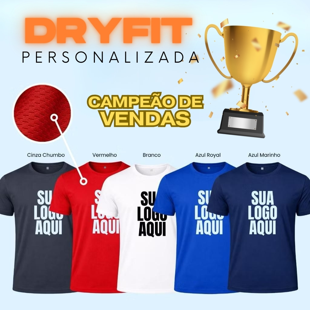 Camiseta Dry Fit Unissex Personalizada Uniformes e Malha Esportiva Sua Arte Estampada Academia e empresa com seu contato