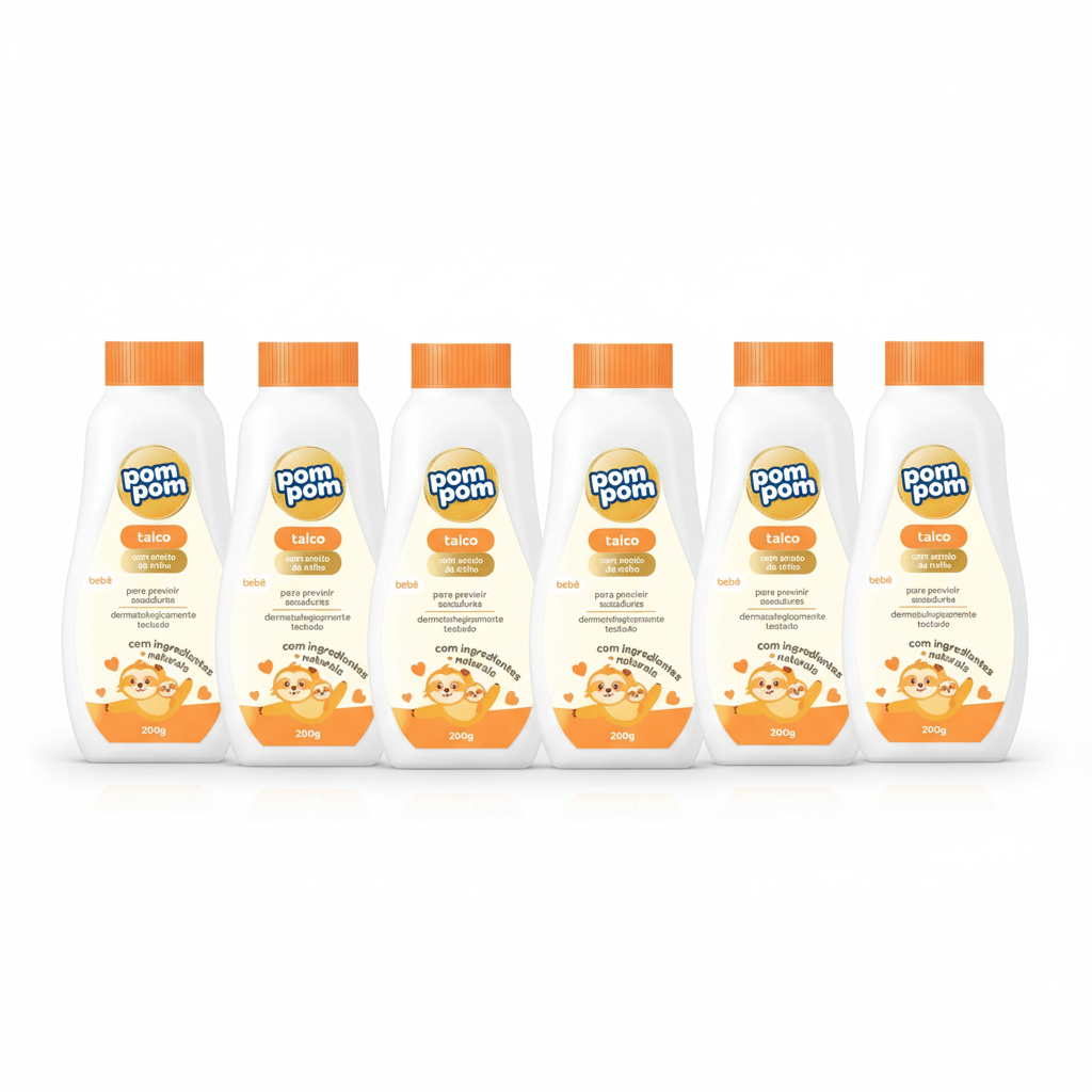 6x Talco Infantil Pom Pom 200g em Oferta na Shopee