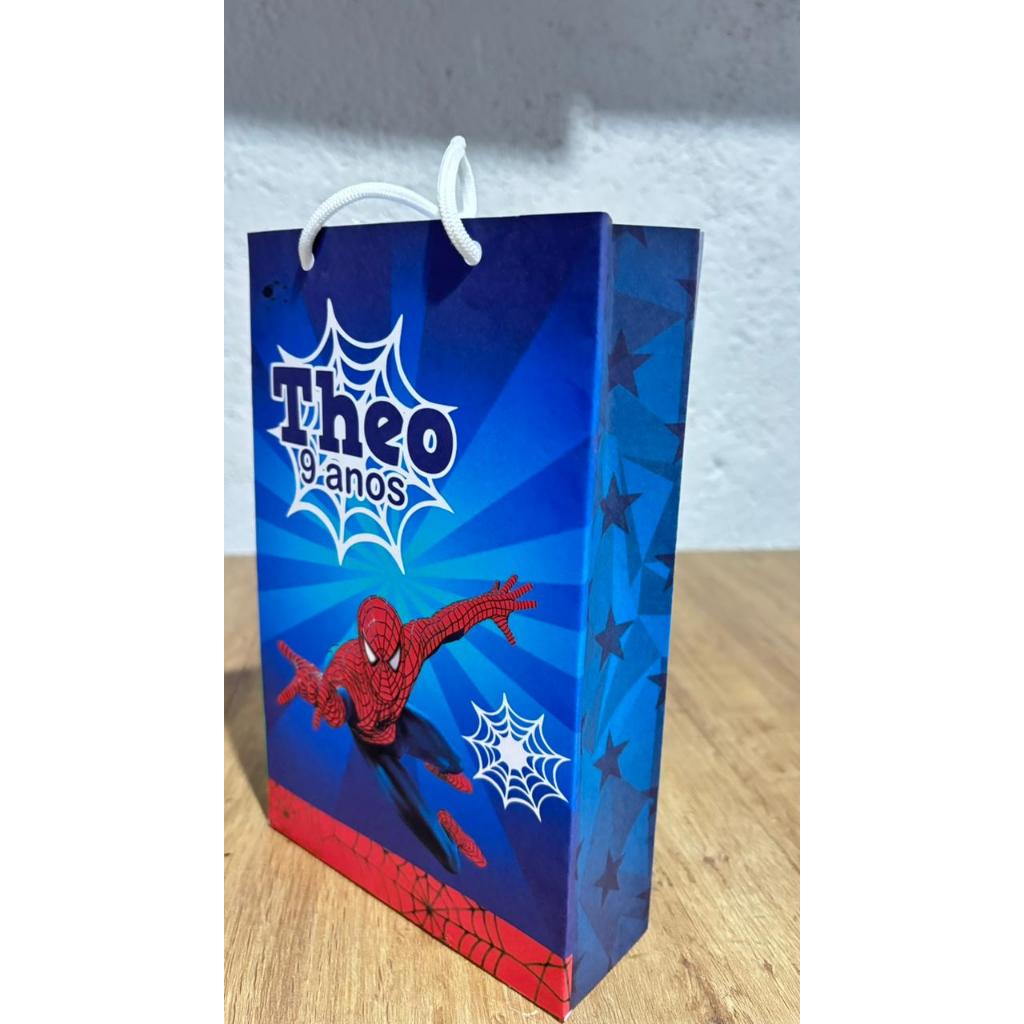 Sacola personalizada PEGUE E MONTE / envio imediato festa infantil Spider Man/Homem Aranha