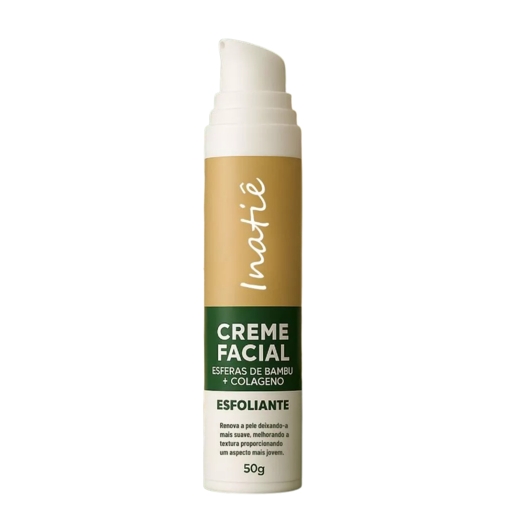 Creme Esfoliante Facial com Esferas de Bambu e Colágeno 50g Inatiê
