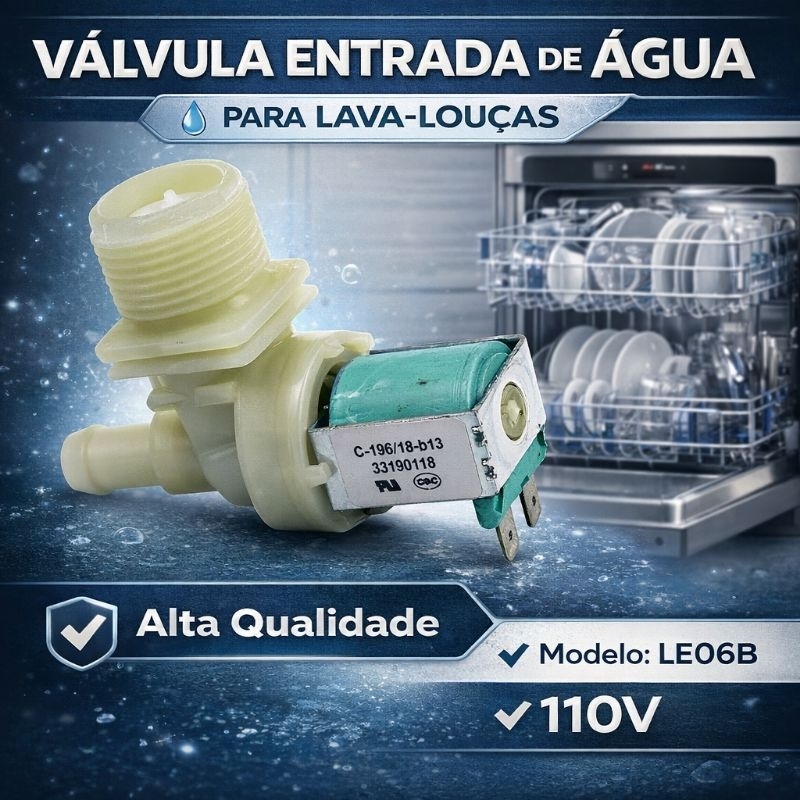 Válvula Entrada de Água para Lava-louças - Modelo: LE06B (110V)