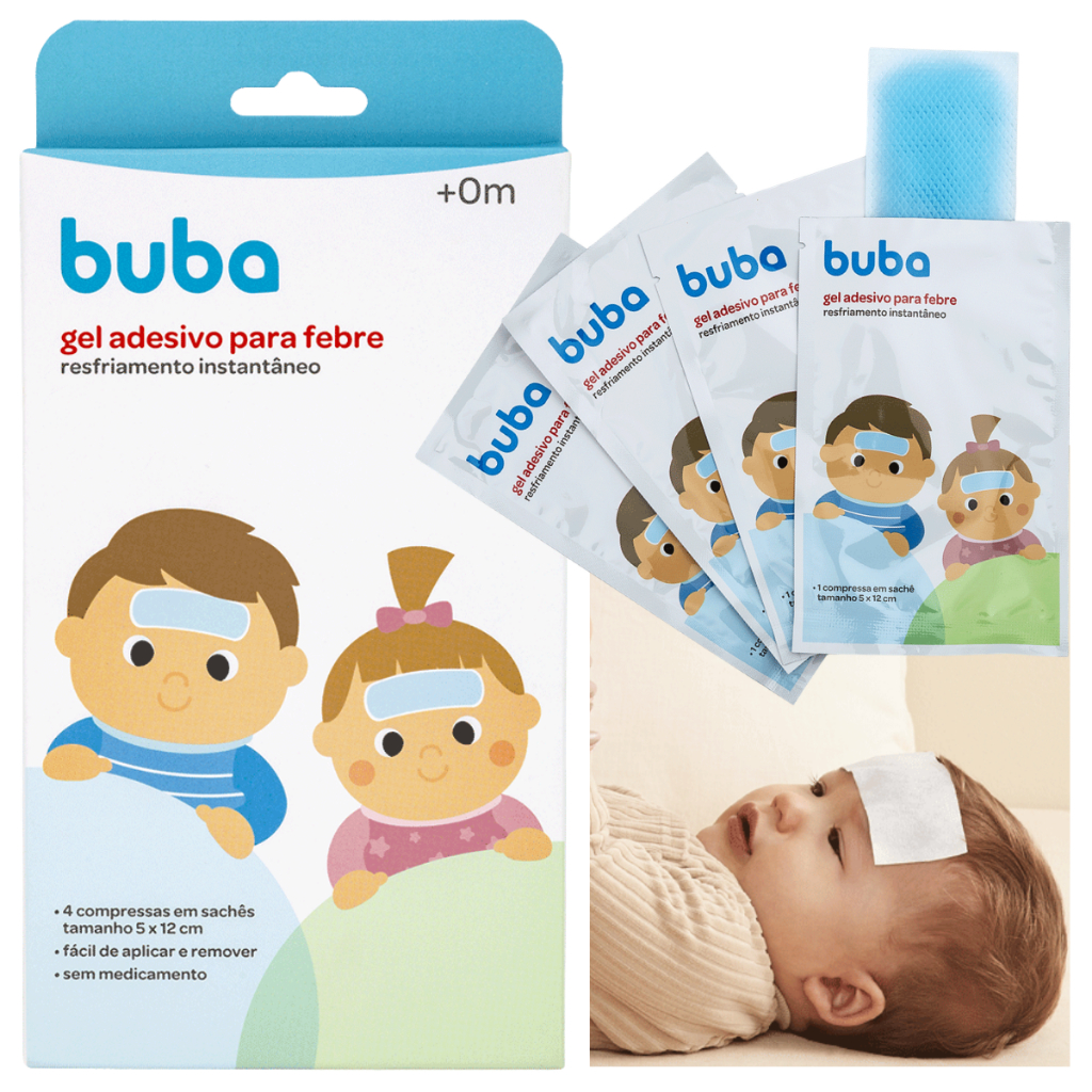 Gel Adesivo Para Febre Resfriamento Instantâneo Kit Compressas Para Aliviar a Dor Febre e Vacina Buba