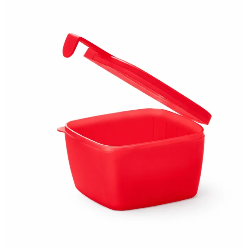 Tupperware Conserva Metade Quadrado 600ml - Vermelho / Azul