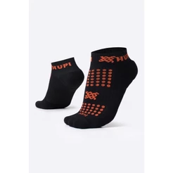 Meia Curta para Corrida HUPI - Running Pro Preto/Laranja