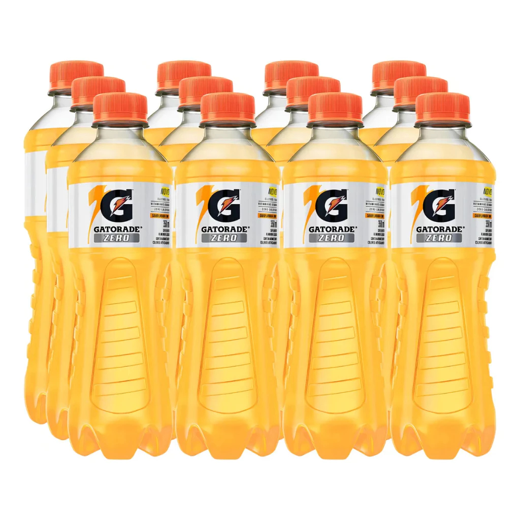 Isotônico Gatorade Zero Laranja Lima ou Frutas Silvestres Pet 350ml C/12 Unidades Cada