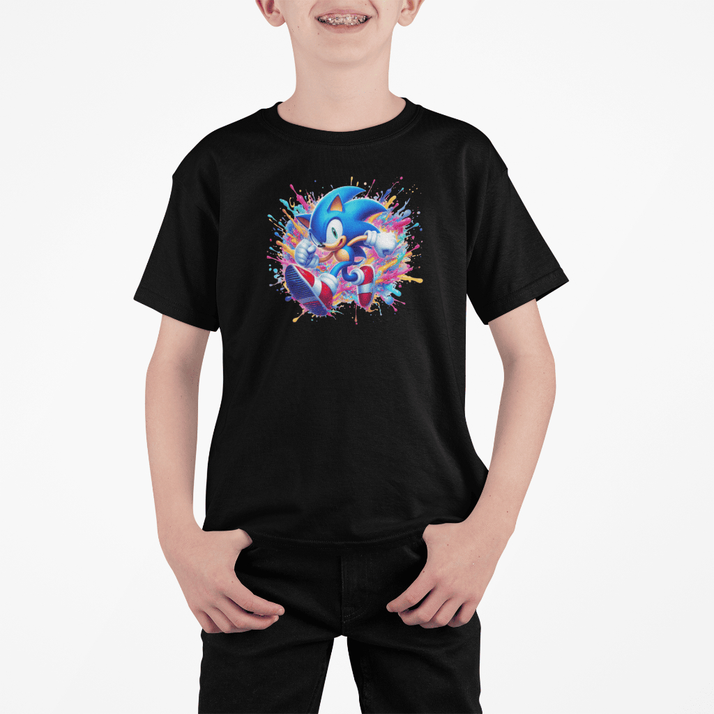 Camiseta Infantil 100% Algodão Confortável para Crianças Modelo: Personagem Videogame Soni - Novidade Especial