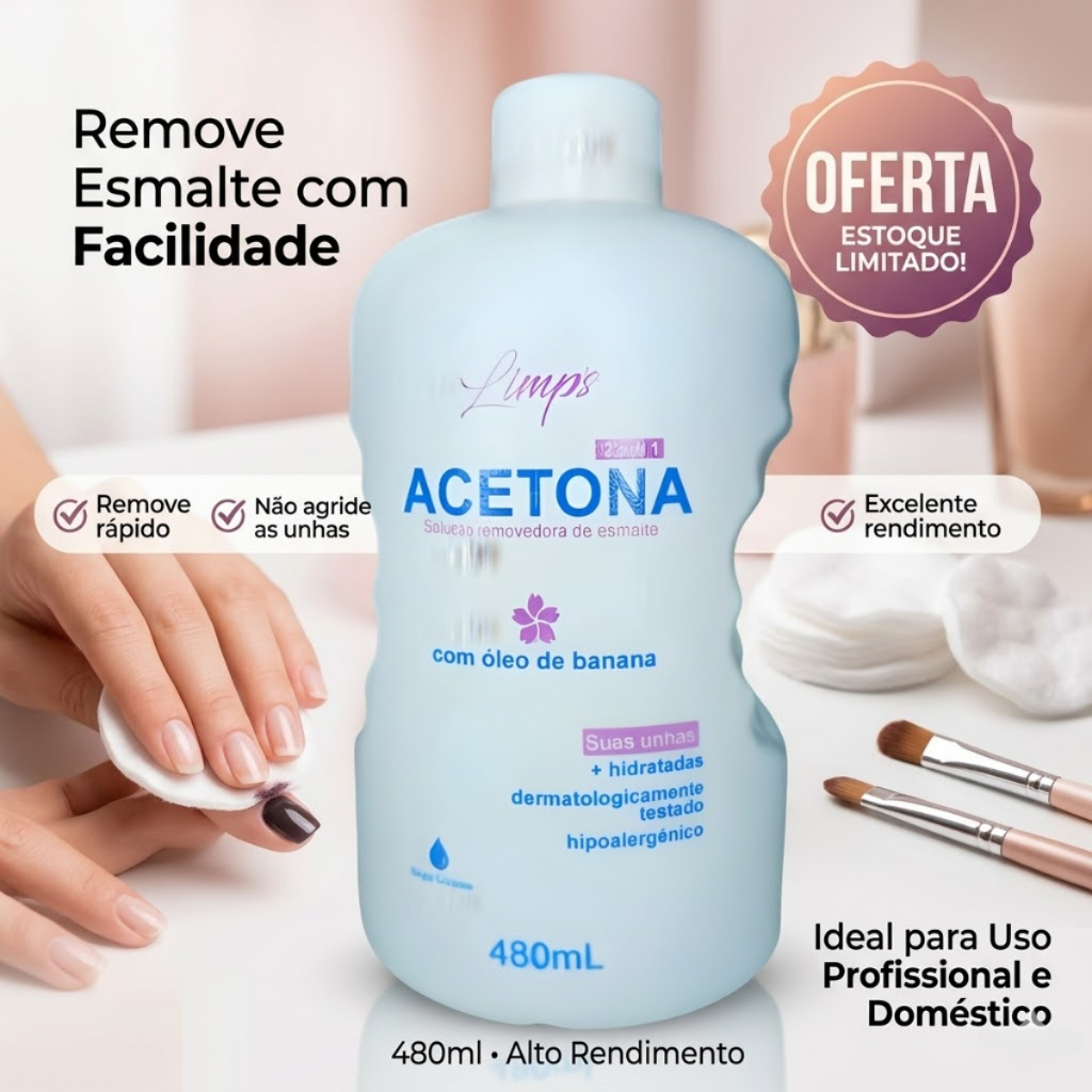 Linha unhas limp´s 480ml removedor