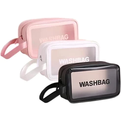 Bolsa organizadora de viagem essencial: bolsa de maquiagem portátil, impermeável e transparente--7579