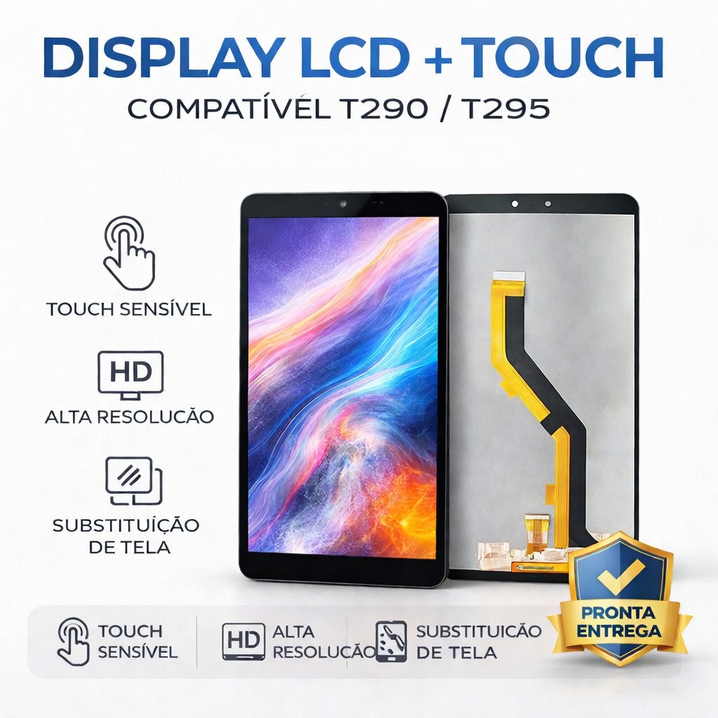 Display LCD Touch Para SAM Tab T290 T295 Tela Frontal Completa Digitalizador Touch Screen