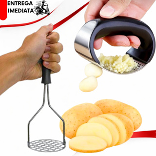 2/1 Peças Amassador de Alho e Amassador de Batata Feijão Legumes Frutas em Oferta na Shopee