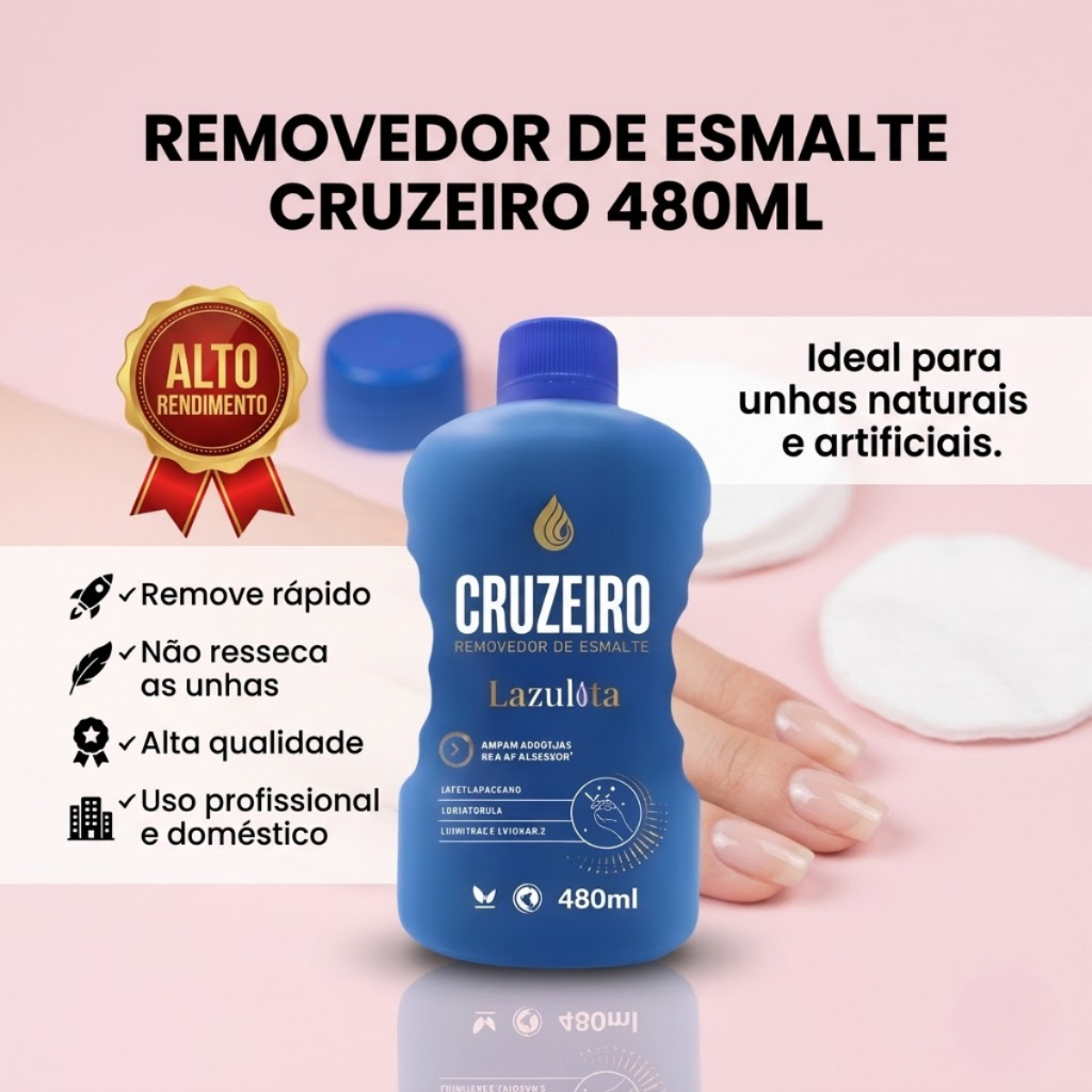 removedor de esmalte Linha unhas cruzeiro 480ml